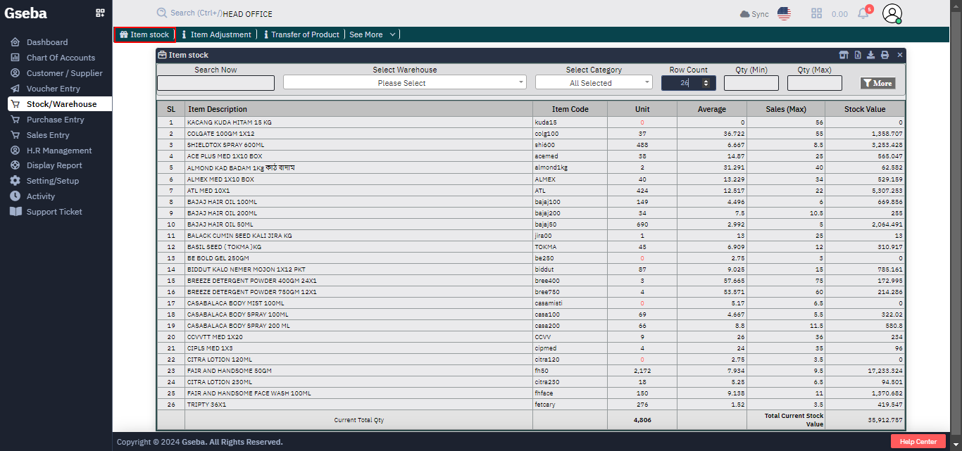 Gseba Inventory Management